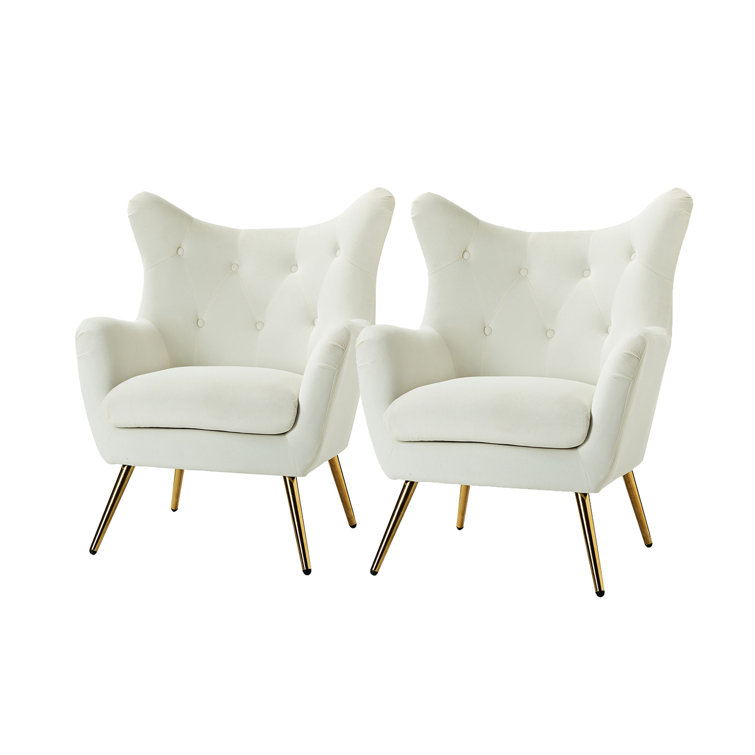 Blue Elephant Velvet Wingback Chair & Reviews Wayfair.co.uk